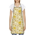 thumbnail image 2 of Naloa 1Pack Adjustable Bib Apron Waterdrop Resistant Cooking Kitchen Aprons for Women Men Chef, Cute Bee Gnome 2 Print, 2 of 5