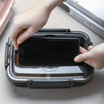 thumbnail image 5 of Easy-Clean Container for Students & Office Workers,Leak-Proof Stainless Steel Lunch Box with 3 Compartments Blue, 5 of 7