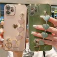 thumbnail image 2 of For iPhone 14Plus Aplicar a la caja del teléfono galvanizada Love Heart Compatible con Iphone 11 12 13 14 Pro Max Xs Max Xr 7 Plus 14 Correa de muñeca a prueba de golpes Cadena Co, 2 of 5