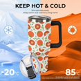 thumbnail image 4 of Red Tomatoes Leaf Pattern 40oz Tumbler with Straw And Lid Insulated Stainless Steel Travel Tumbler Coffee Cup Mug Water Bottle with Handle, Fits in Car Cup Holder, 4 of 6