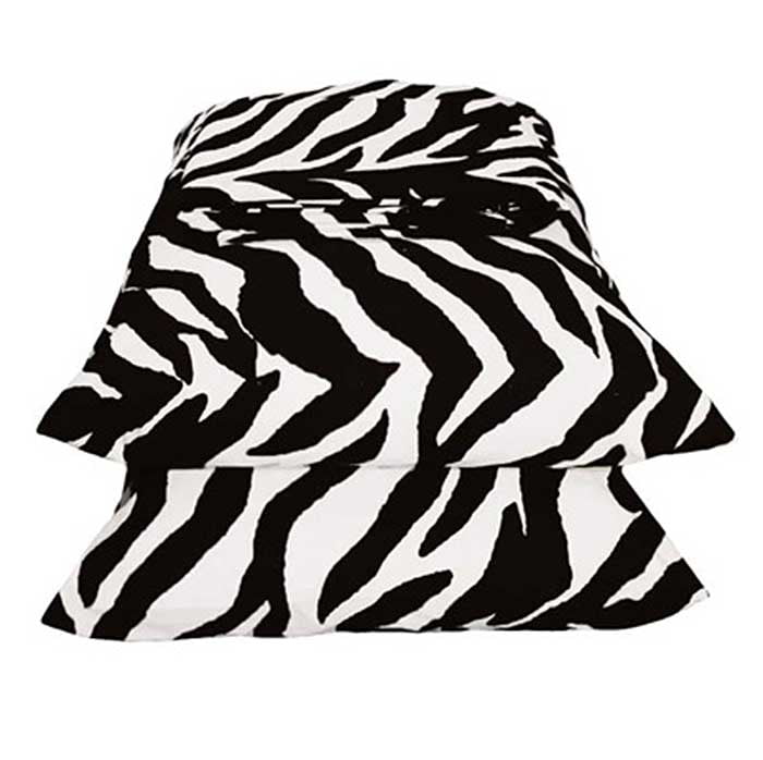 Black & White Zebra Print Super Single Waterbed Sheet Set
