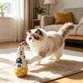 thumbnail image 4 of Wobble Tumbler Feather Cat Toy, Interactive Self-Righting Cat Teaser with Colorful Feathers, Wooden Base Cat Toy for Indoor Cats to Bat, Chase and Relieve Boredom Colorful, 4 of 9