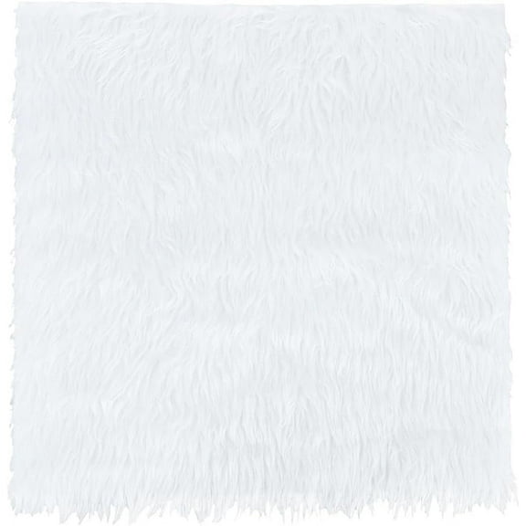 White Faux Fur Fabric Soft Plush Shaggy Squares Pre-Cut Craft Fur Fabric