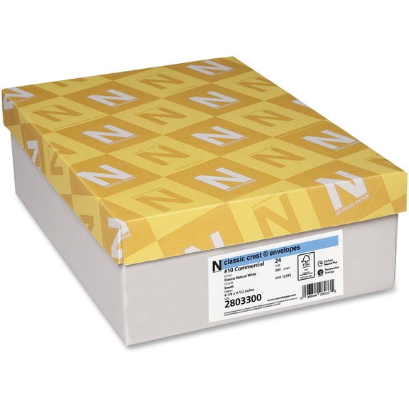 Classic Crest, NEE2803300, Commercial Flap Envelopes, 500 / Box, Natural White