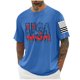 thumbnail image 1 of Tops para hombre, blusas y camisas de cuello redondo y manga corta para hombre, blusas casuales de cuello redondo con estampado de moda para hombre, blusas de cuello redondo y manga corta, camisas par, 1 of 5