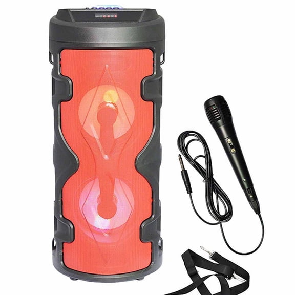 Bluetooth Speaker, Portable Karaoke Speaker with Dual, Outdoor Parties Camping and Home, Red, 16.54 X 6.69 X 6.69 in