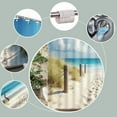 thumbnail image 5 of Ocean Beach Shower Curtain Summer Coastal Hawaiian Scenic Blue Sky Seaside Cool Sea Landscape Sand Bath Curtain Fabric Bathroom Accessories Decor with Hooks 72"W x 72"L, 5 of 7