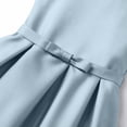 thumbnail image 5 of LEKWK Girls Maxi Dress Satin Sleeveless Crewneck A Line Princess Dress Elegant Flowy Evening Gown with Bow Waist for Wedding Guest Prom Performance Party 0-15Y, 5 of 6