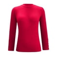 thumbnail image 4 of Scyoekwg Sweaters for Women Knitted Sweater Fall Winter Clothes Solid Color Crewneck Sweater Warm Casual Long Sleeve Pullover Sweaters(Red,L), 4 of 5