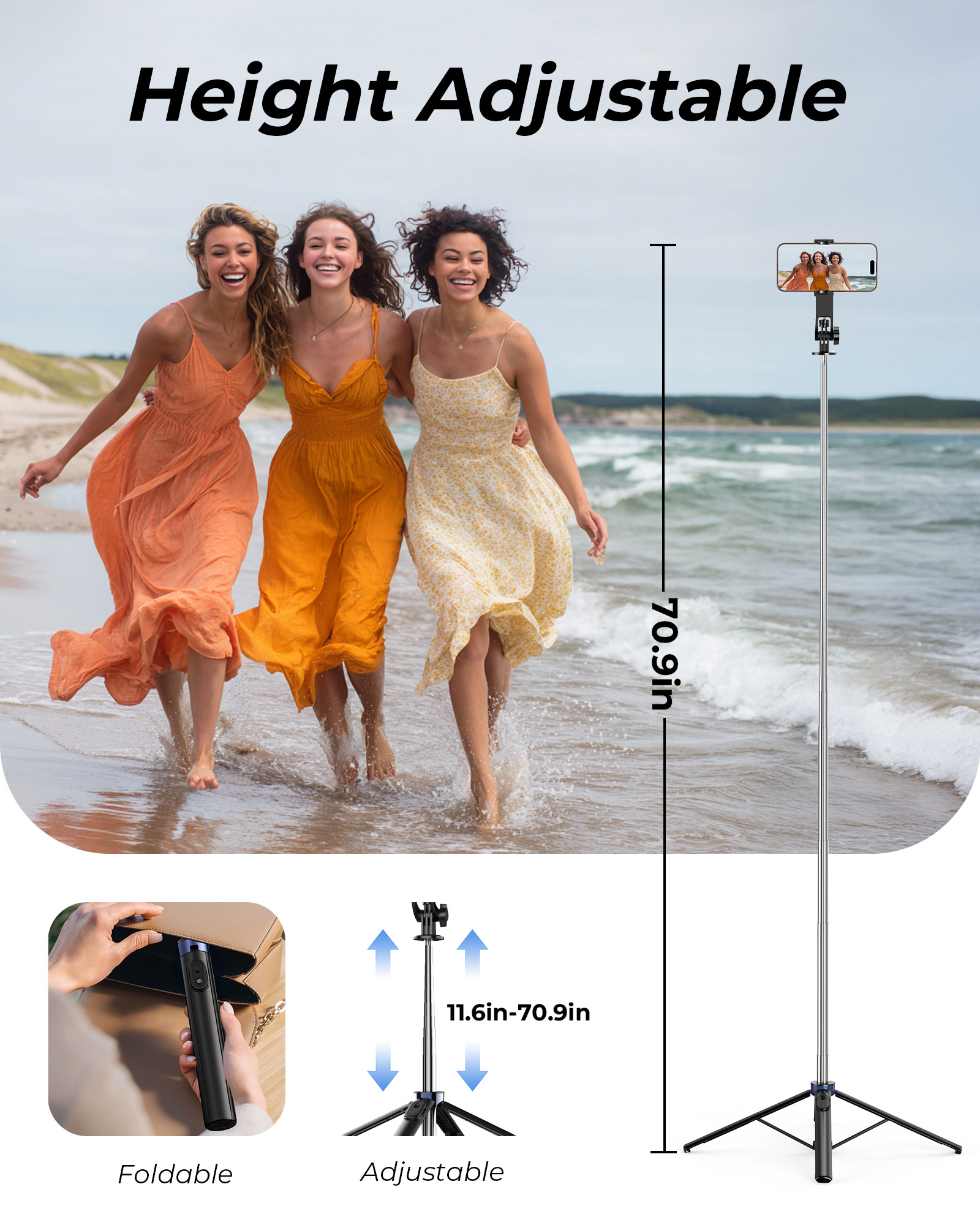 FrSara 71" Extendable Phone Tripod & Selfie Stick photo 3