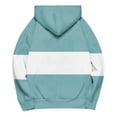 thumbnail image 4 of Womens Oversized Drawstring Hoodie with Pocket Dropped Long Sleeve Hooded Sweatshirt Boyfriend Style Pullover Tops (L, Light Blue 01), 4 of 6