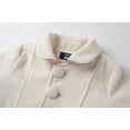 thumbnail image 5 of LittleSpring Big Girls Dress Coat Faux Wool Peacoat Lapel Outerwear Button Winter Jacket Size 12-14 Creamy White Casual, 5 of 7