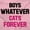 Light Pink, variant on Boys Whatever Cats Forever Funny Women's Graphic T Shirt Tees Brisco Brands S