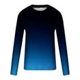 thumbnail image 5 of Mens Graphic T Shirts Button Up Shirt Women Clearance, Big and Tall Solid Color Shirts Mens Dress Shirt Men's Gradient Printed Long Sleeved Round Neck Pullover T-Shirt Top Long Style E162, 5 of 5