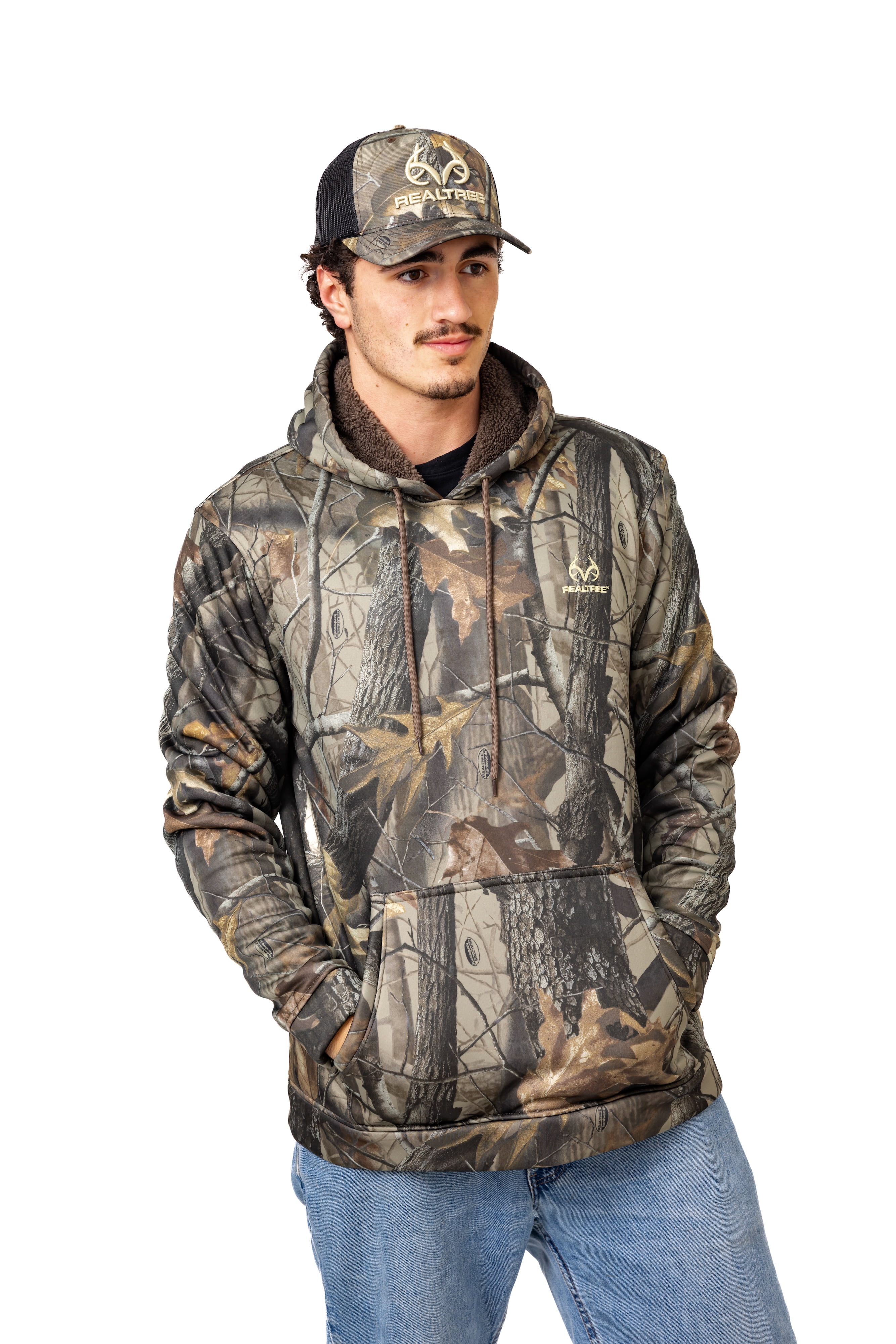 Realtree Men's Camo Hunting Hoodie - High Pile Pullover for Outerwear | Size S-4X