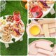 thumbnail image 3 of Mesa de vino plegable al aire libre, mesa de picnic redonda, bandeja para aperitivos y queso, copa de vino, 3 of 5