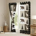thumbnail image 3 of Feelyou Farmhouse Lodge Cabin Blackout Curtains Set of 2 (52x84 Each), Jungle Bear Deer Animal Window Curtains, Western Countryside Curtains and Drapes, Wheat Brown Blackout Curtains Room Decor, 3 of 6