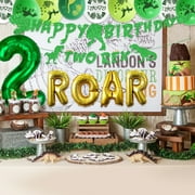 Two Rex Birthday Party Decoration, Dinosaur 2nd Birthday Decorations, Two Rex Banner, Roar Balloons,Two Birthday Decorations for Boys Kids 2nd Dinosaur Party Supplies