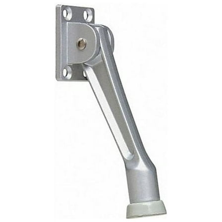 Lever Door Holder, Aluminum Finish, 5"H x 1 7/16" Overall W, Door Mount
