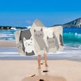 thumbnail image 2 of Yayeee Kids Hooded Towels Toddler Soft Absorbent Beach Bathing Wrap 50" x 23.5", Beige Cute Cats, 2 of 5