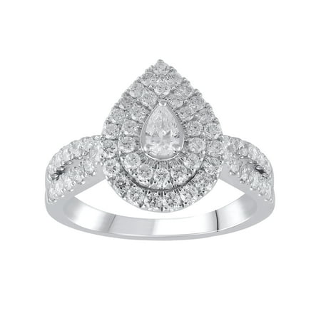 1 Carat (SI2, H-I) Brilliance Fine Jewelry Lab Grown Diamond Women Engagement Ring Sterling Silver