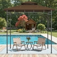 thumbnail image 6 of 8'x5' Grill Gazebo,Asofer Tier BBQ Canopy with Vented Top, Outdoor Steel Frame Shelters with Shelves and Hooks for Backyard Patio,Brown, 6 of 7