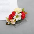 thumbnail image 5 of XASZHN Flower Hair Side Combs Slide Clips Floral Bows Hairpins Set Red_003 One Size, 5 of 5