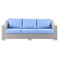 thumbnail image 5 of Modway Conway Outdoor Patio Wicker Rattan Sofa in Light Gray Light Blue, 5 of 8
