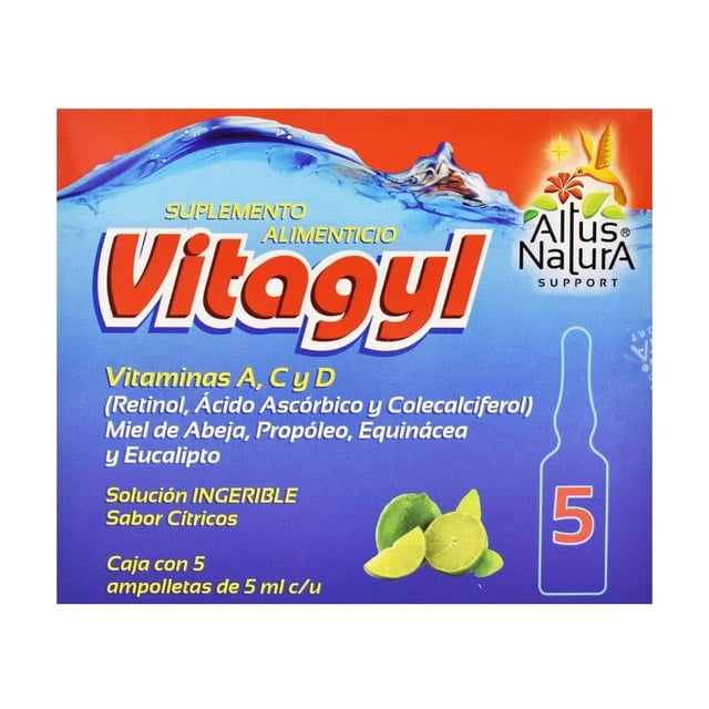 Suplemento alimenticio Altus Natura Vitagyl solución ingerible sabor cítricos 5 ampolletas de 5 ml c/u