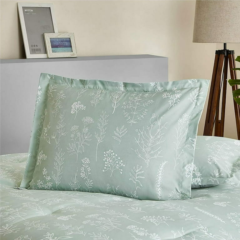 Bedsure 3 Pieces Sage Green Floral Comforter Sets, 1 Soft Reversible  Botanical Flowers Comforter and 2 Pillow Shams, Queen Size 