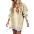 thumbnail image 2 of Gspmoly Robes Décontractées pour Femmes, Mode Femmes Décontractées à Manches Longues avec Fermeture Éclair Latérale et Col Rond, Robes de Vacances pour Femmes en Liquidation, 2 of 8