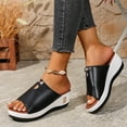 thumbnail image 6 of IUJSOY Womens Sandals Peep Toe Fashion Wedges Heels Platform Slip on Shoes Casual Summer Dress Shoes, 6 of 9