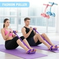 thumbnail image 5 of OPTUTUS 4 Tube Pedal Resistance Band Set, Home Workout Exercise Equipment for Arm, Leg, and Ab Training – Non-Slip Footrest & Comfortable Handle, Blue/Pink Fitness Stretch Rope, 5 of 9