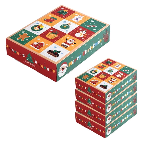 DIY Advent Calendar Box 5 pcs Empty Countdown Gift Boxes With 12 Compartments Fillable Paper Boxes For Christmas Holiday Crafts