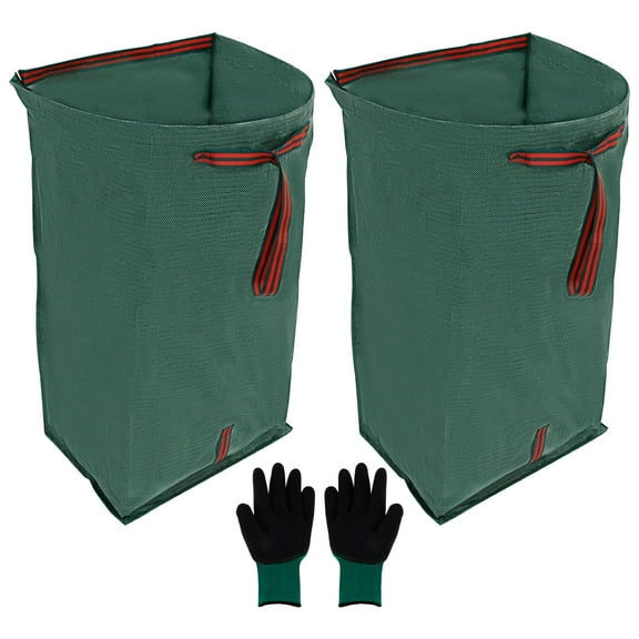 FKSZLL 2Pcs Semi Circular Leaf Dustpan Bags PP Yard Leaf Dustpan 270L Large Capacity Dustpan Type Yard Bag Standing Yard Leaf Waste Bag Foldable Gardens Leaf Waste Bag for Gardening