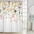 thumbnail image 3 of Boho Floral Shower Curtain for Bathroom,Spring Summer Wildflower Eucalyptus Shower Curtain with Hooks,Nature Polyester Fabric Shower Curtains Machine Washable Waterproof Bath Decor 72" x 72", 3 of 6