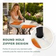 thumbnail image 6 of Burnt Orange Beige Round Outdoor Tablecloth with Umbrella Hole Zipper, Abstract Modern Oil Painting Geometric Elastic Fitted Table Cover, Waterproof Table Cloth for Patio Picnic Party Fits 36"-44", 6 of 9