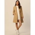 thumbnail image 2 of Elegant Women's Midi Peacoat with Pockets and Belt for Winter Fashion S Khaki, 2 of 6