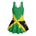 thumbnail image 6 of DISNIMO Jamaican Flag Print Girls Swimsuits One Piece Swim Dress Sleeveless U Neck Bathing Suit with Skirt Soft Breathable Swimwear for Kids Girls, 6 of 8