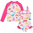 thumbnail image 7 of Lanbubble Girls 3 Piece Swimsuit Set Long Sleeve Rash Guard Tankini Bathing Suits Beach Swimwear 3-4 Years, 7 of 7