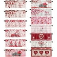 thumbnail image 3 of Valentine Curtain Valance for Window Treatment Decor, Valentines Day Decor Red Pink Love Heart Gnome Farm Truck Valentine Branches Short Curtain Rod Pocket Valance for Kitchen Living Room Cafe, 3 of 3