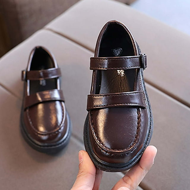 LSLJS Girl's Sandals Spring And Girls Uniform Shoes Performance Casual Single Shoes Small Leather Shoes, Kid Shoes