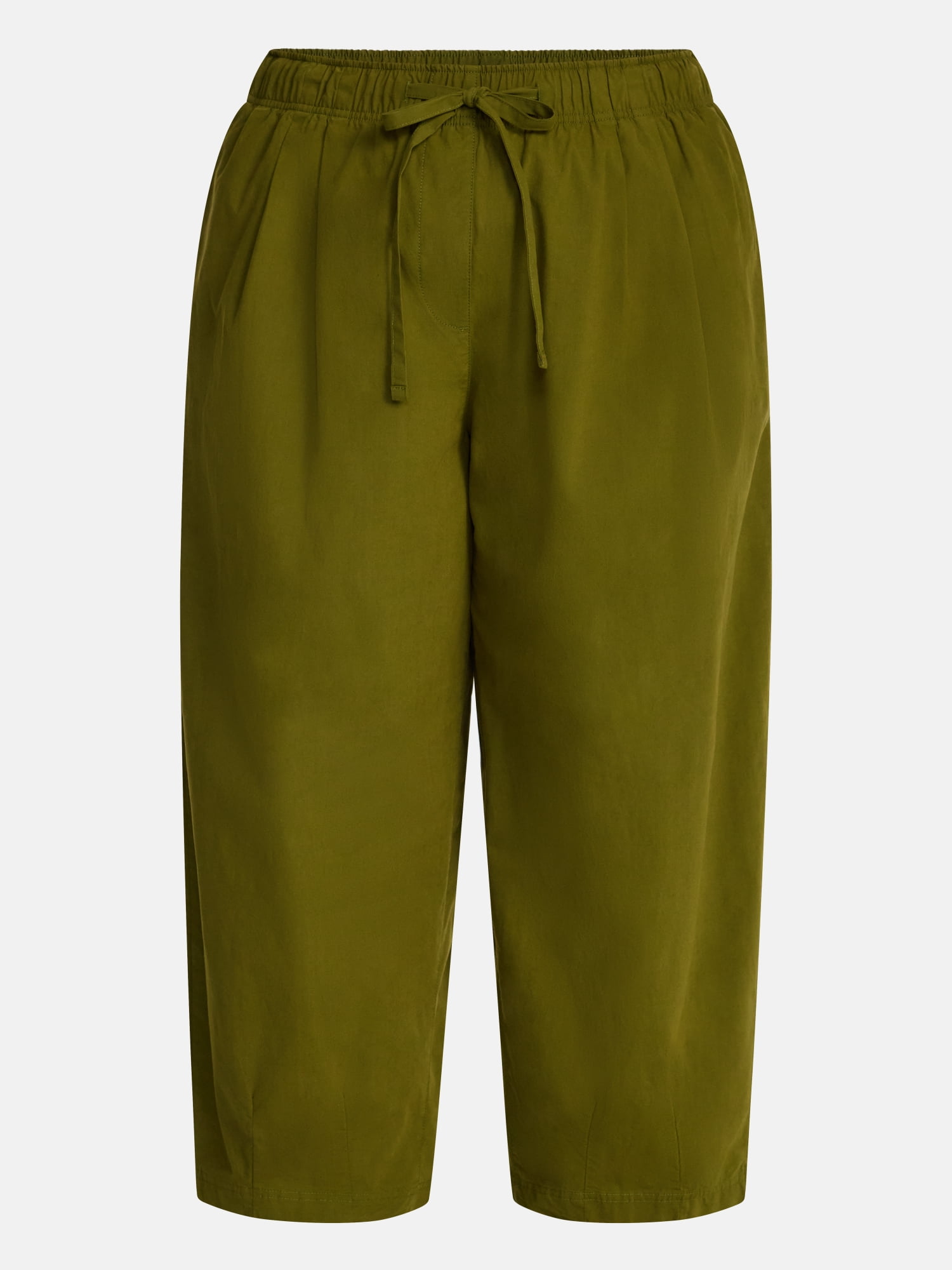 Terra & Sky Women's Plus Cropped Barrel Drawstring Pants, Sizes- 0X-5X