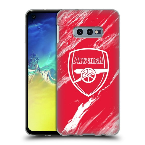 Head Case Designs Officially Licensed Arsenal FC Crest Patterns Red Marble Soft Gel Case Compatible with Samsung Galaxy S10e