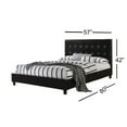 thumbnail image 4 of Black Faux Leather Diamond Tufted Double Size Platform Bed (No Box Spring Required), 4 of 6