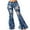 Medium Blue, variant on Purple Candy Womens Juniors Distressed Bleach Denim Flares (S, Medium Blue)