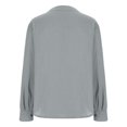 thumbnail image 5 of Linen Button Down Shirt Women Summer Fall Long Sleeve Gauze Tops Fashion Dressy Casual Work Blouse with Pocket, S-2XL, 5 of 5