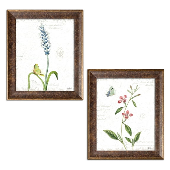 Gango Home Decor Cottage Spring Fields II & Spring Fields III by Katie Pertiet (Ready to Hang); Two 11x14in Gold Trim Framed Prints