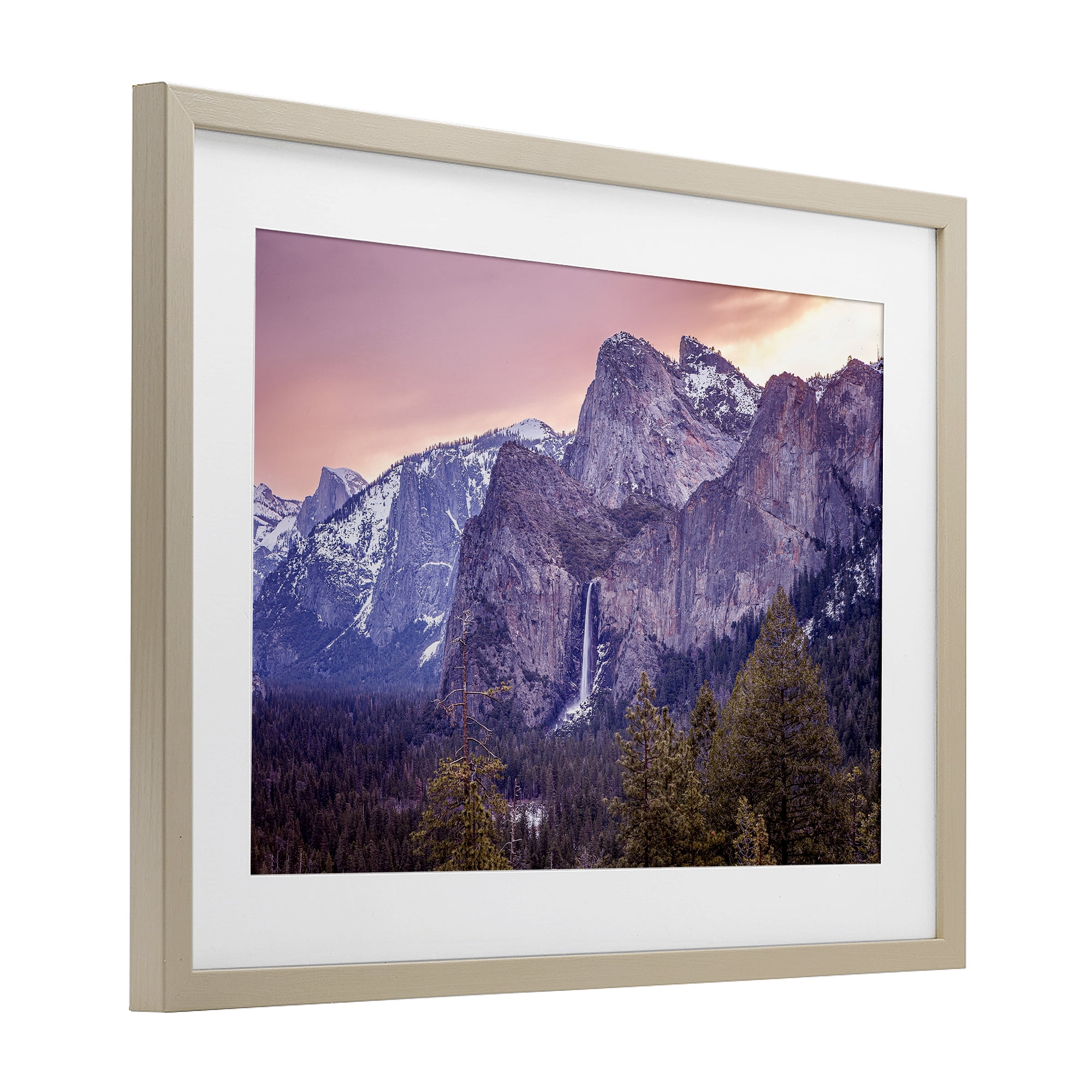Stupell Industries Majestic Mountain Waterfall Sunset Birch Framed Print Under Glass, design by Shelley Carlisle