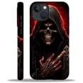 thumbnail image 2 of Punmada Compatible with iPhone 13/iPhone 14 Glossy Case For Girl Boy Full Body Protective Hard Shell Esthetics Pattern Cool Red Skull, 2 of 7